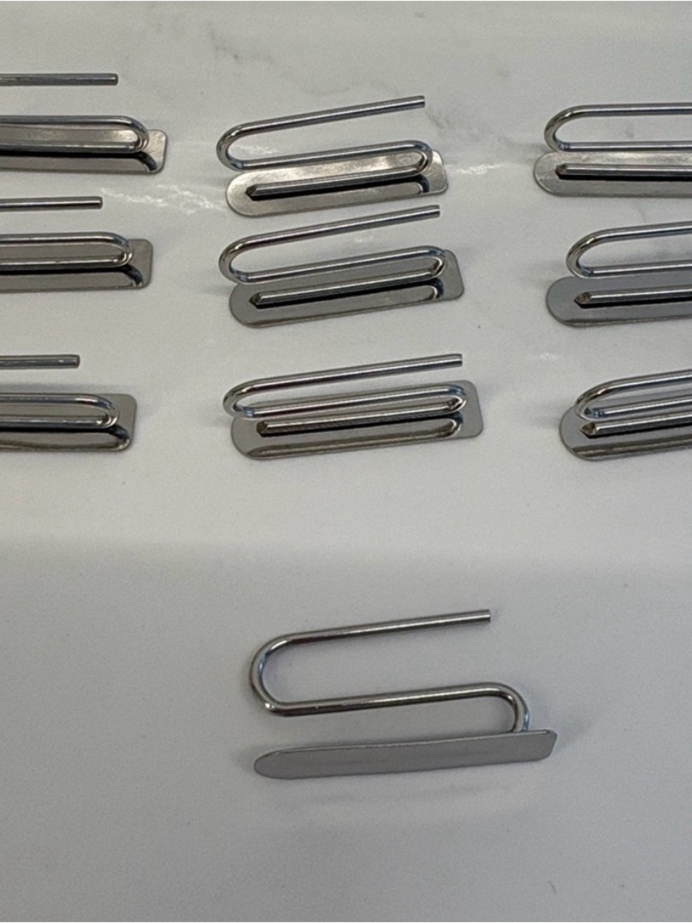Pottery Barn Curtain Hooks 1.5” Silver Metal Slide Pins - Picture 2 of 4